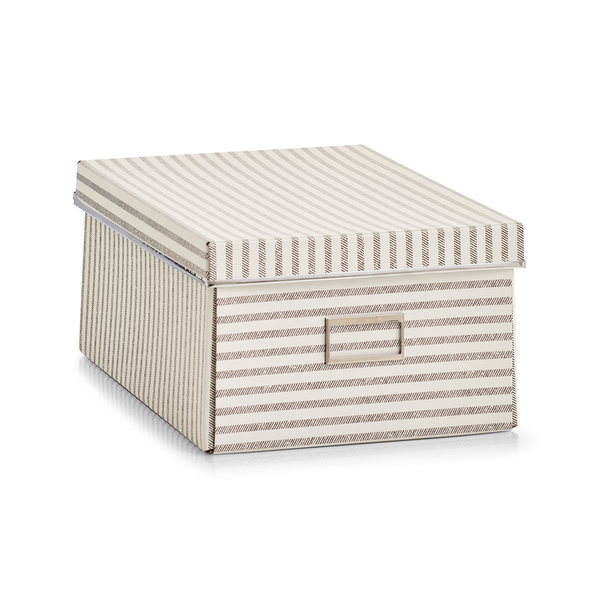 Aufbewahrungsbox "Stripes", Pappe, beige