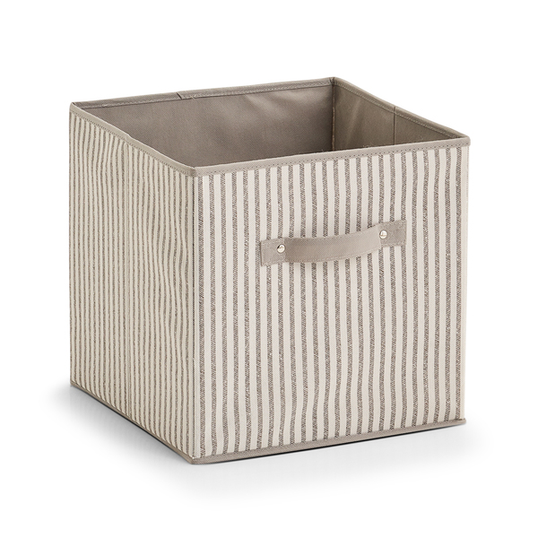 Aufbewahrungsbox "Stripes", Vlies, beige