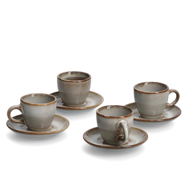 Espresso-Set, 8-tlg., Keramik, taupe