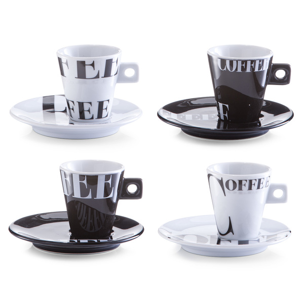 Espresso-Set "Coffee style", 8-tlg., Porzellan