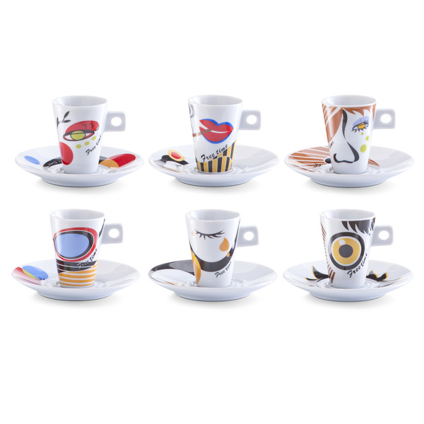 Espresso-Set "Faces", 12-tlg., Porzellan