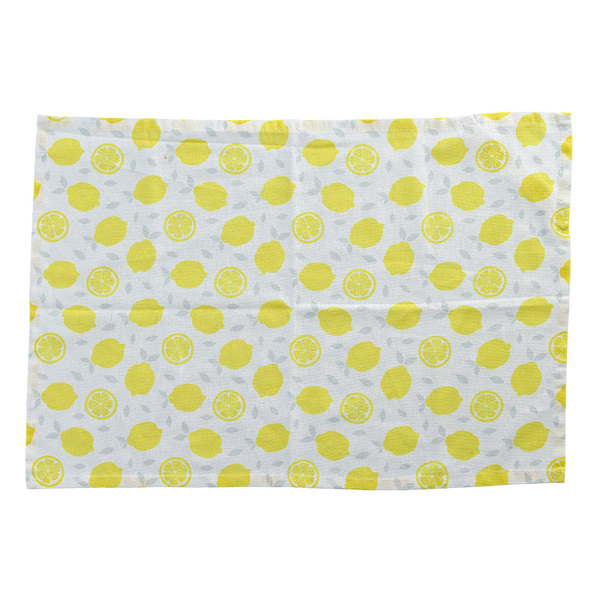 Geschirrtuch "Lime", Leinen/Polyester, weiß/gelb
