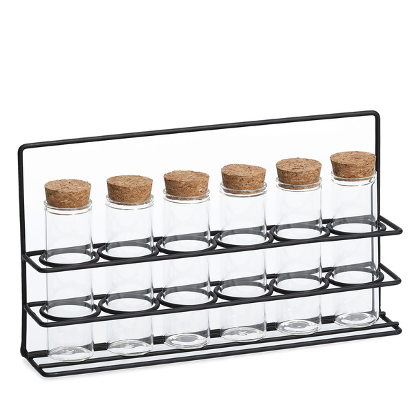 Gewürzständer-Set, 7-tlg., 55 ml, Glas/Metall/Kork