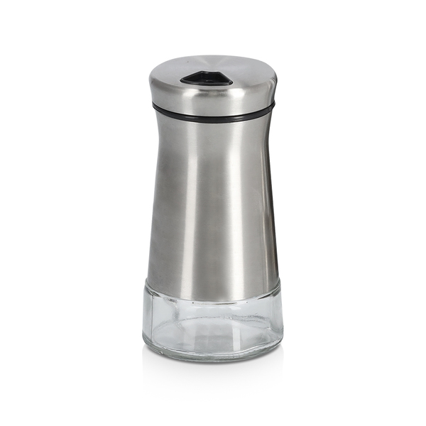 Gewürzstreuer, Glas/Edelstahl