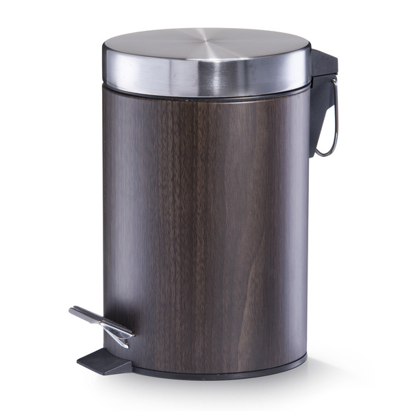 Kosmetikeimer "Walnuss", 3 ltr., Metall/Kunststoff