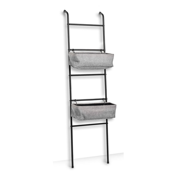 Leiter-Regal m. 2 Körben, Metall/Polyester,