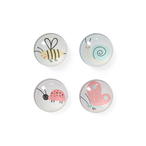 Magnet-Set "Insekten", 4-tlg., Kunststoff/Glas