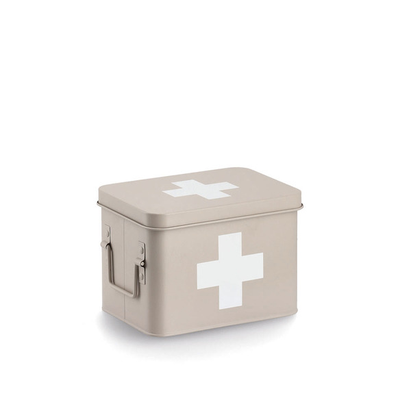 Medizinbox, Metall, beige