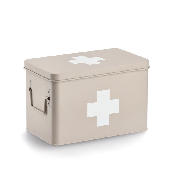 Medizinbox, Metall, beige