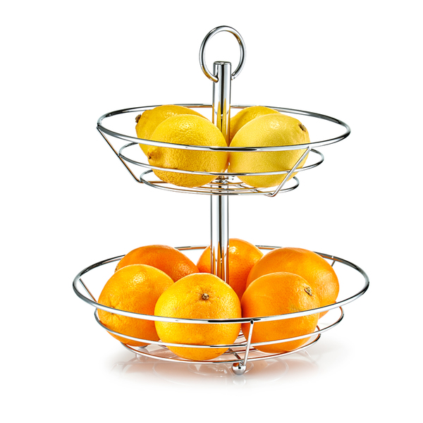 Obst-Etagere, 2-lagig, Metall verchromt | Obstschalen