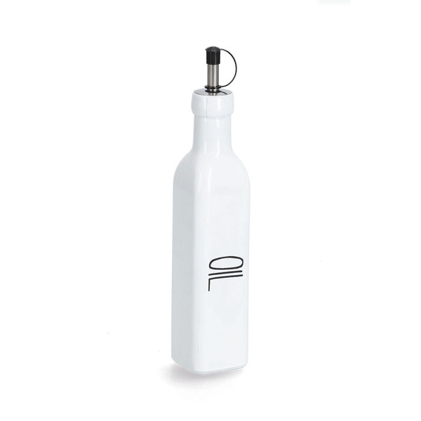 Ölflasche "Oil", 270 ml, Glas/Edelstahl, weiß