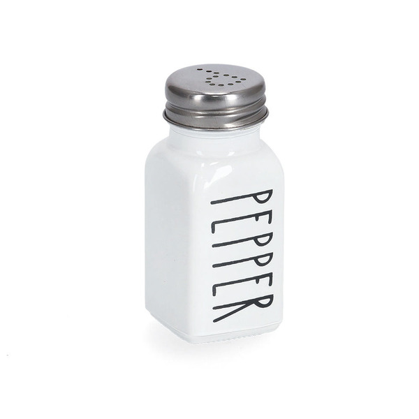 Pfefferstreuer "Pepper", 80 ml, Glas/Metall, weiß