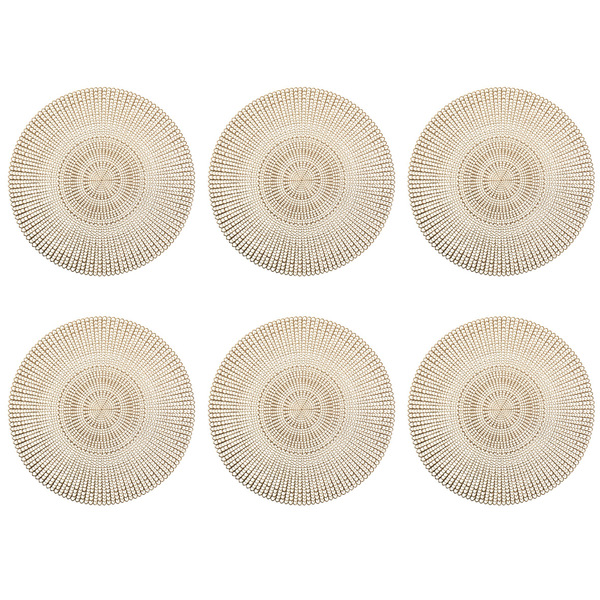 Platzset "Cut out", 6er Set, Kunststoff, gold