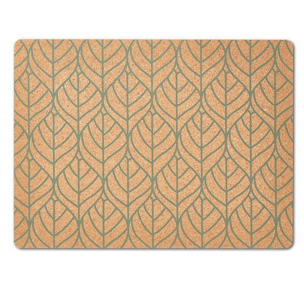 Platzset "Graphic Leaves", Kork, salbeigrün