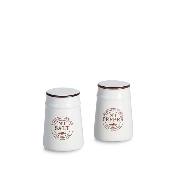 Salz-/Pfefferstreuer- Set, 2-tlg., Keramik, weiß