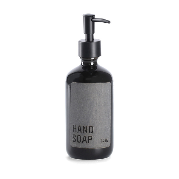 Seifenspender "Handsoap", Steingut, schwarz