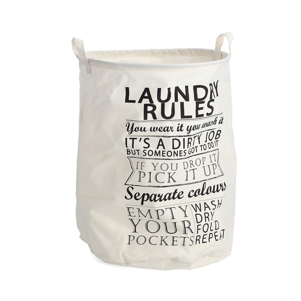 Wäschesammler "Laundry Rules", Canvas