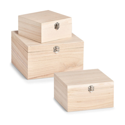 Aufbewahrungsbox, 3er Set, Holz