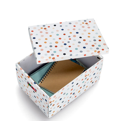 Aufbewahrungsbox "Dots", recycelter Karton