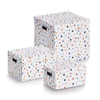 Aufbewahrungsbox "Dots", recycelter Karton