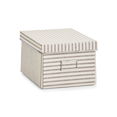 Aufbewahrungsbox "Stripes", Pappe, beige