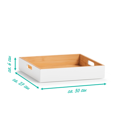 Aufbewahrungskiste, Bambus, weiß