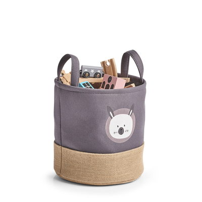 Aufbewahrungskorb "Hase", Polyester/Jute, grau
