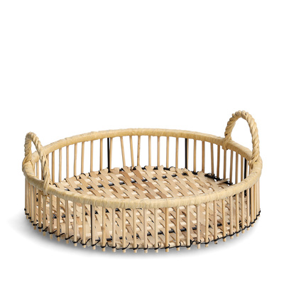 Dekotablett "Rattan", Metall/Rattan