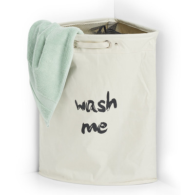 Eck-Wäschesammler "wash me", Polyester, beige