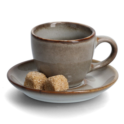 Espresso-Set, 8-tlg., Keramik, taupe