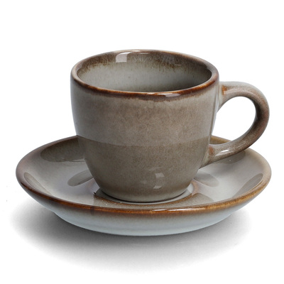 Espresso-Set, 8-tlg., Keramik, taupe