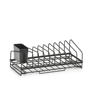 Geschirrabtropfständer, Metall/Kunststoff, schwarz