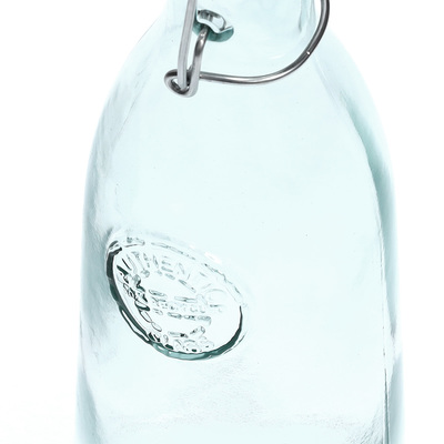 Glasflasche "Recycled" m. Bügelverschluss, 990 ml