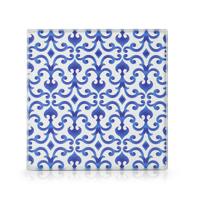 Glasuntersetzer-Set "Marokko", 4-tlg, Glas, blau/