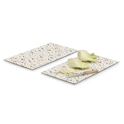 Herdabdeck-/Schneideplatten-Set "Terrazzo", 2-tlg.