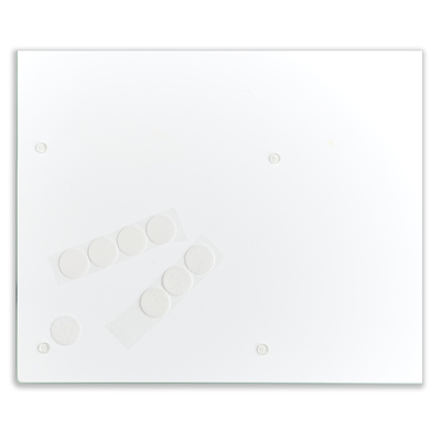Herdblende-/Abdeckplatte "Marmor", Glas, weiß