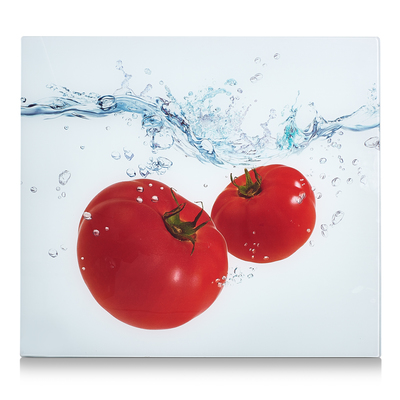 Herdblende-/Abdeckplatte "Tomato Splash", Glas