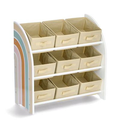 Kinder-Regal "Rainbow" m. 9 Boxen, MDF/Vlies