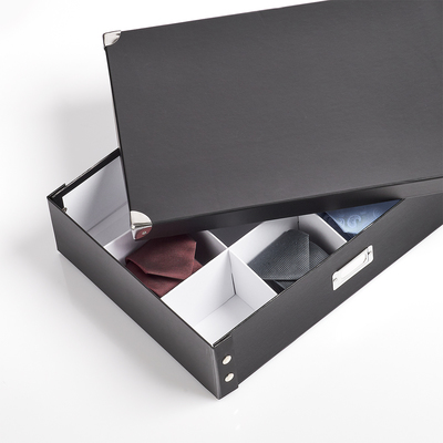 Krawatten-/Gürtelbox, Pappe, schwarz