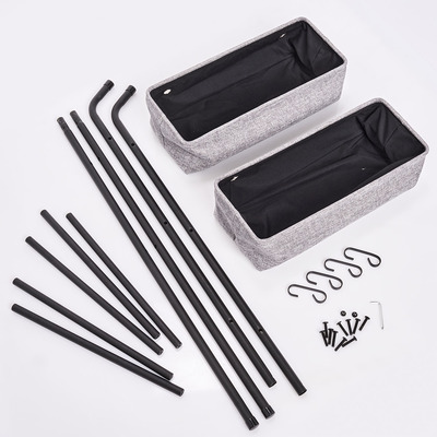 Leiter-Regal m. 2 Körben, Metall/Polyester,
