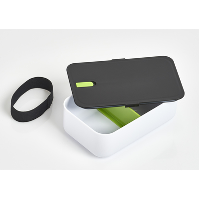 Lunch Box, Kunststoff, weiß/schwarz/grün