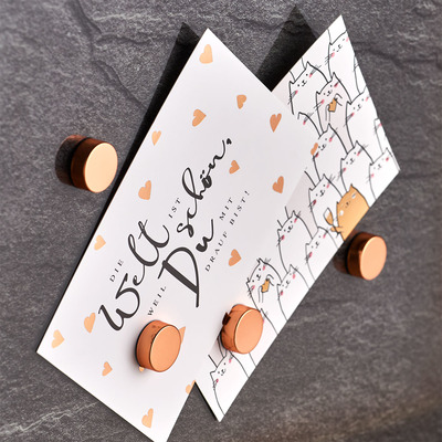 Magnet-Set, 4-tlg., extra stark, Metall, roségold