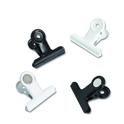 Magnet-Set "Clips", 4-tlg., Metall, schwarz/weiß
