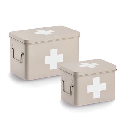 Medizinbox, Metall, beige