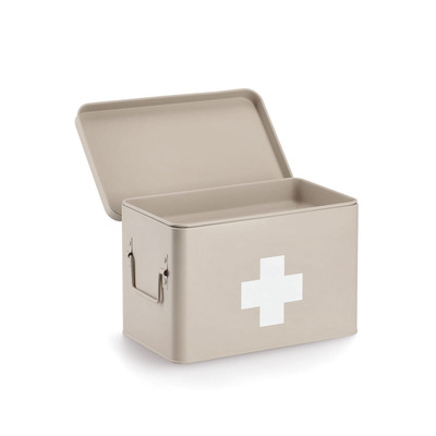 Medizinbox, Metall, beige