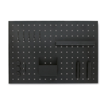 Memoboard m. Utensilien, Metall, schwarz