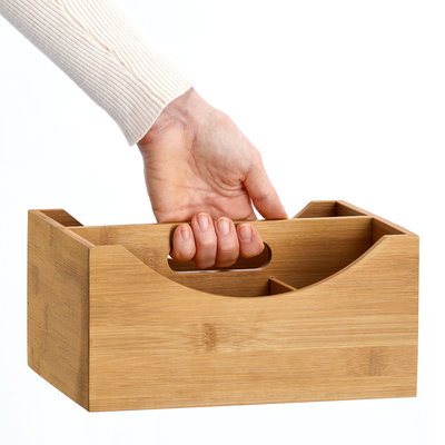 Ordnungsbox m. Griff, Bambus/HDF