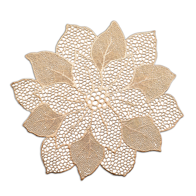 Platzset "Flower", Kunststoff, gold