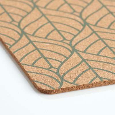 Platzset "Graphic Leaves", Kork, salbei