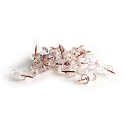 Push-Pins-Set, 25-tlg., transparent/roségold